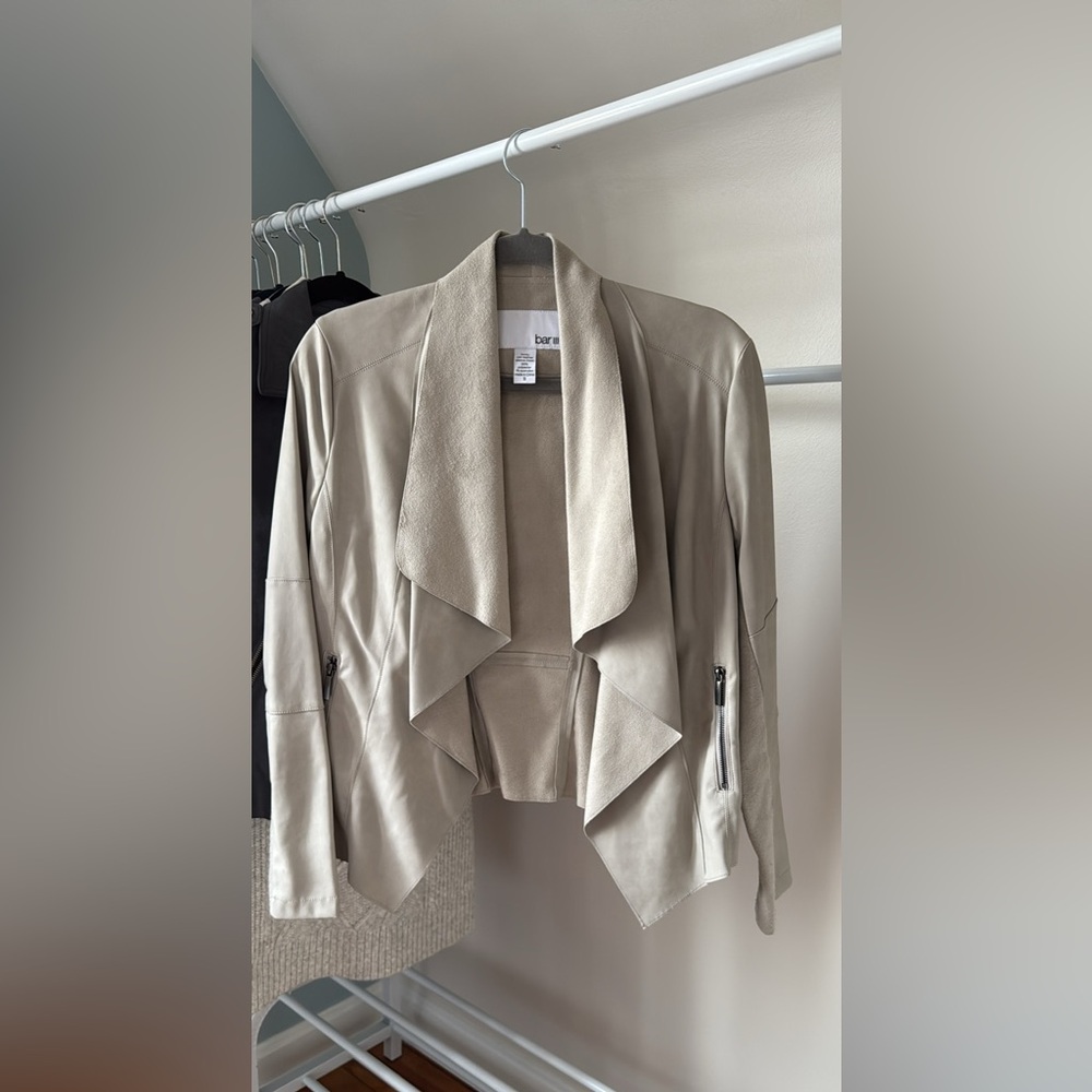 Bar III Gray Leather Jacket